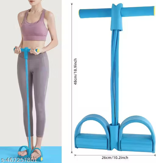 Portable 4-Tube Pull Reducer for Full Body Workout | Pedal Puller Resistance Band & Tummy Trimmer | Home Gym Equipment for Belly Fat Reduction, Yoga Stretching, Crossfit Exercise