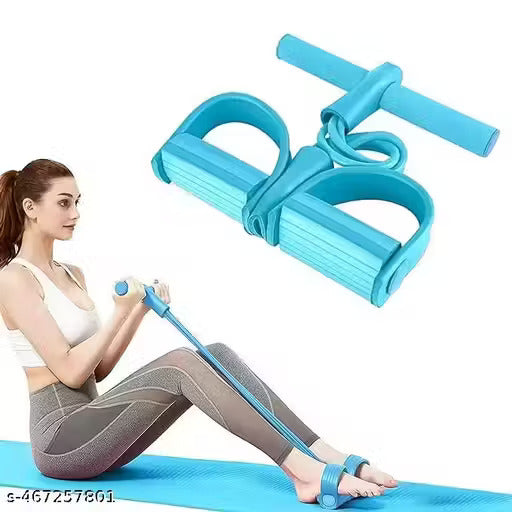 Portable 4-Tube Pull Reducer for Full Body Workout | Pedal Puller Resistance Band & Tummy Trimmer | Home Gym Equipment for Belly Fat Reduction, Yoga Stretching, Crossfit Exercise
