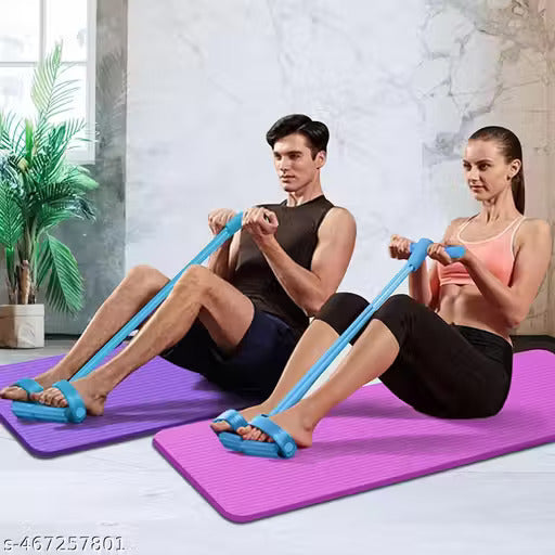 Portable 4-Tube Pull Reducer for Full Body Workout | Pedal Puller Resistance Band & Tummy Trimmer | Home Gym Equipment for Belly Fat Reduction, Yoga Stretching, Crossfit Exercise
