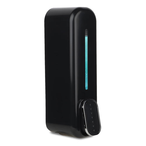 BATH GURU Bathroom Soap Shampoo Abs Wall Mounted Liquid Sanitizer Gel Kitchen Dishwash Plastic Dispenser 350 Ml Pack of 1 Slim Black