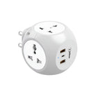 EMBOX Multi Plug Adapter with USB Ports Type -C (QC 3.0) Universal Sockets and LED Indicator, Safety Shutter, 3 Pin Plug Socket Extension, Grey