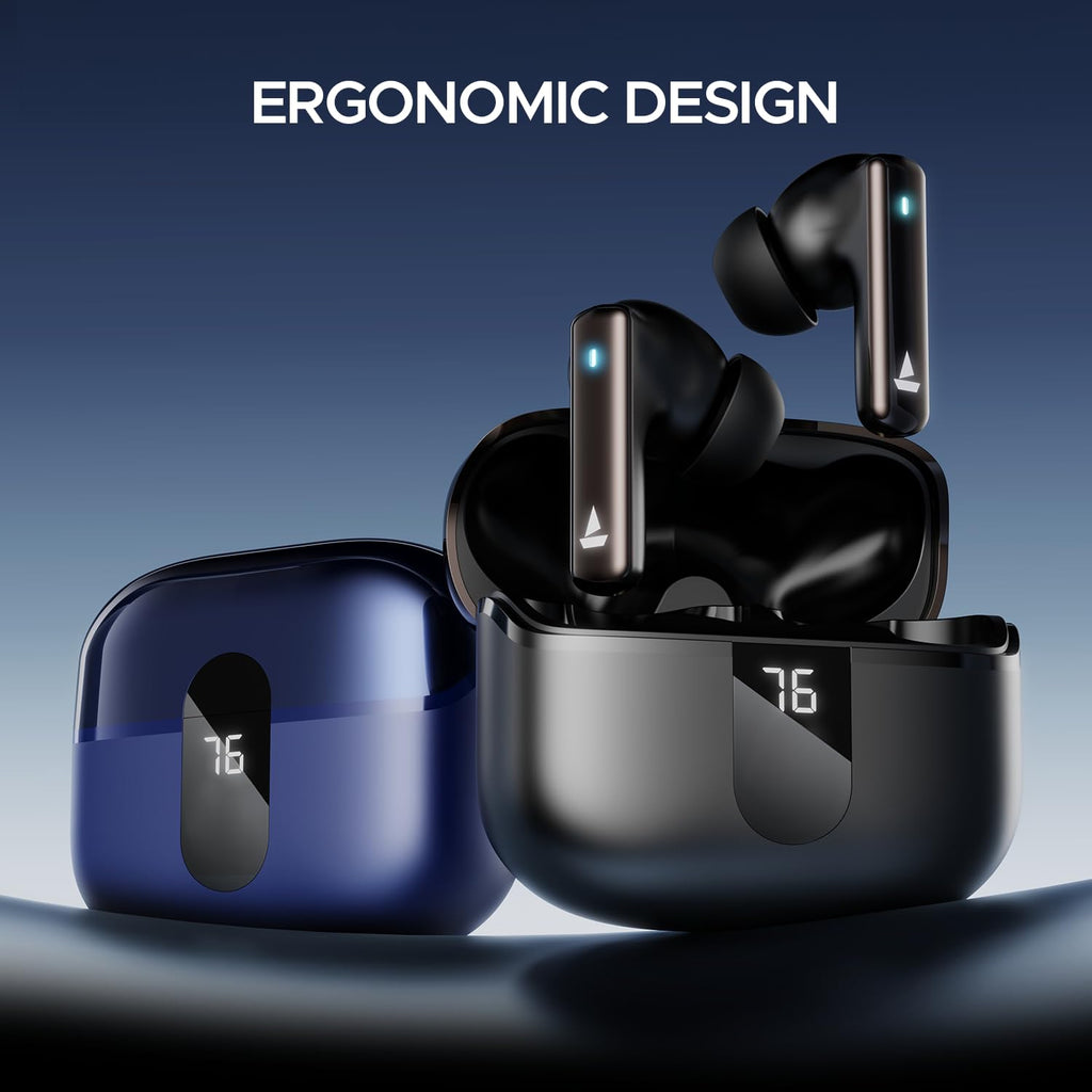 boAt Airdopes 121 Pro Plus,100H Battery,4Mics ENx,Low Latency,Fast Charge, LED Display, Stream Ad Free Music via App Support, Bluetooth in Ear Earbuds, TWS Ear Buds Wireless Earphones with mic (Black)