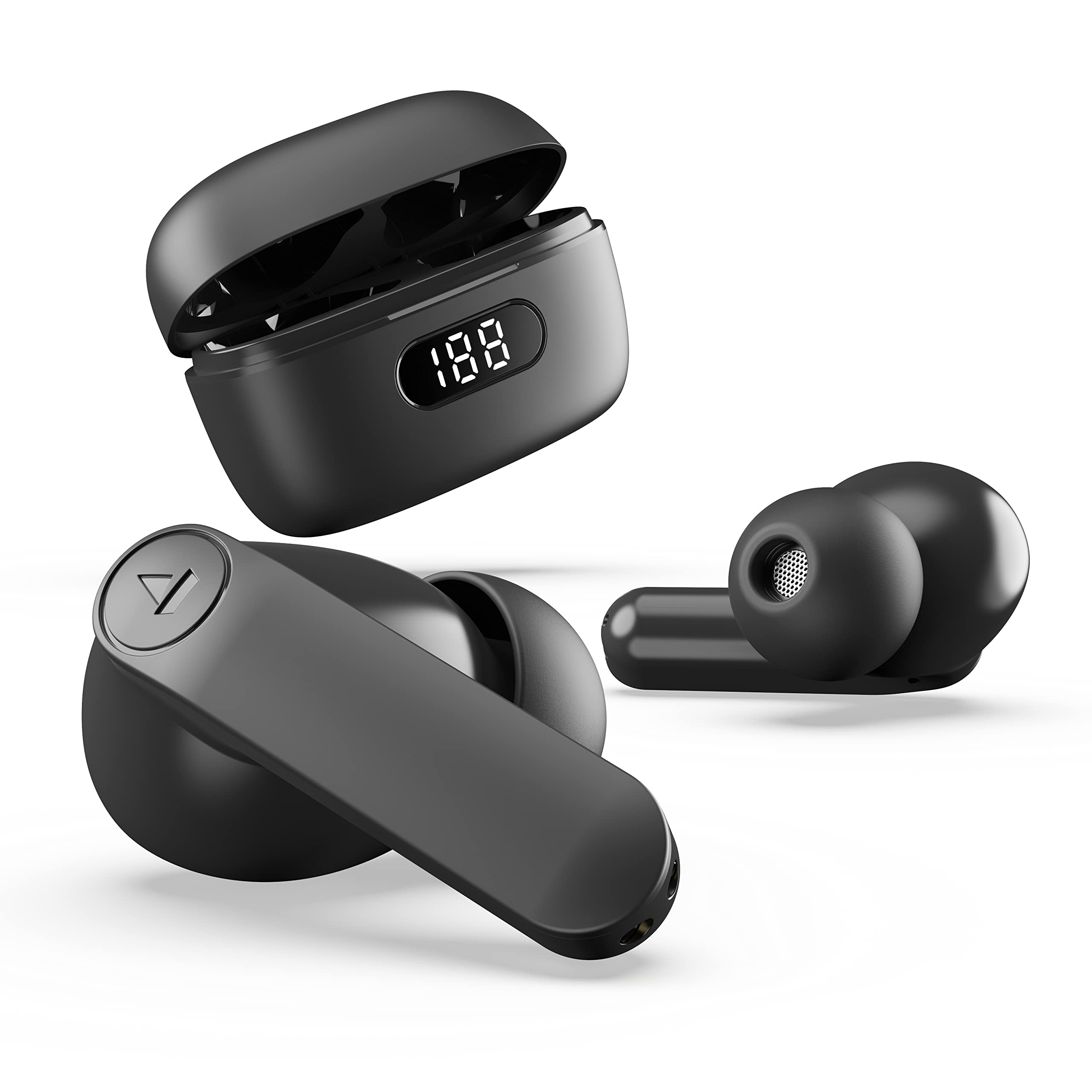 boAt Airdopes 121 Pro Plus,100H Battery,4Mics ENx,Low Latency,Fast Charge, LED Display, Stream Ad Free Music via App Support, Bluetooth in Ear Earbuds, TWS Ear Buds Wireless Earphones with mic (Black)