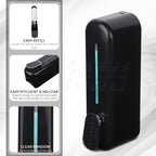 BATH GURU Bathroom Soap Shampoo Abs Wall Mounted Liquid Sanitizer Gel Kitchen Dishwash Plastic Dispenser 350 Ml Pack of 1 Slim Black