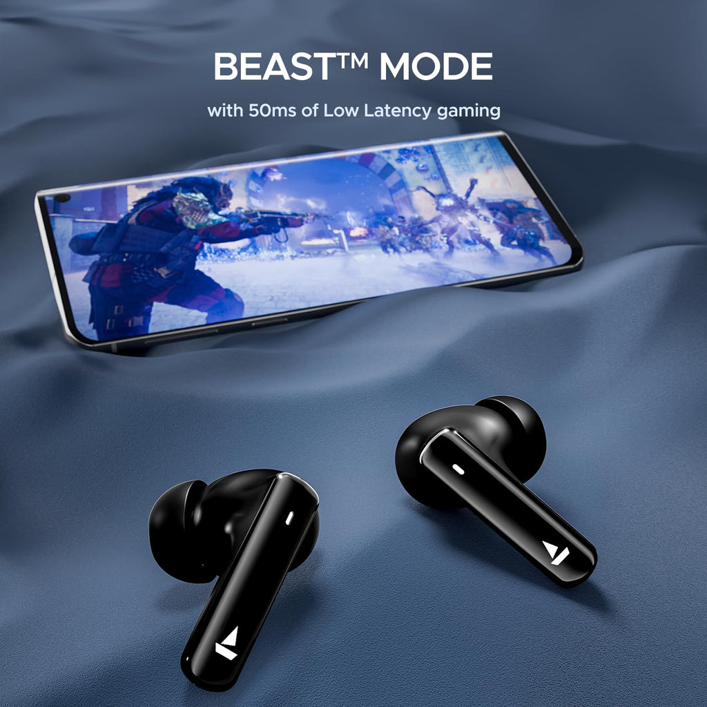 boAt Airdopes 121 Pro Plus,100H Battery,4Mics ENx,Low Latency,Fast Charge, LED Display, Stream Ad Free Music via App Support, Bluetooth in Ear Earbuds, TWS Ear Buds Wireless Earphones with mic (Black)