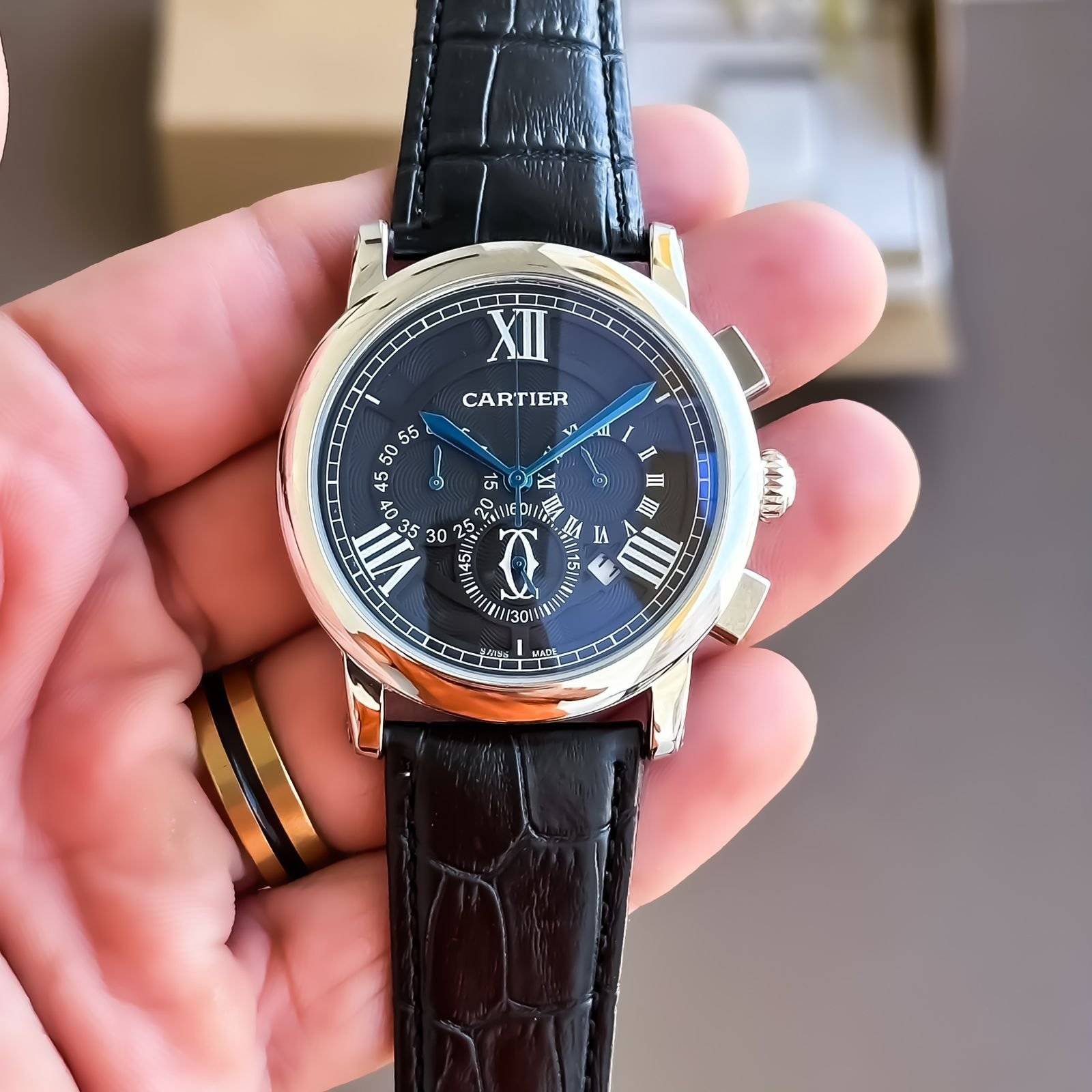 Cartier Men's Black & Silver