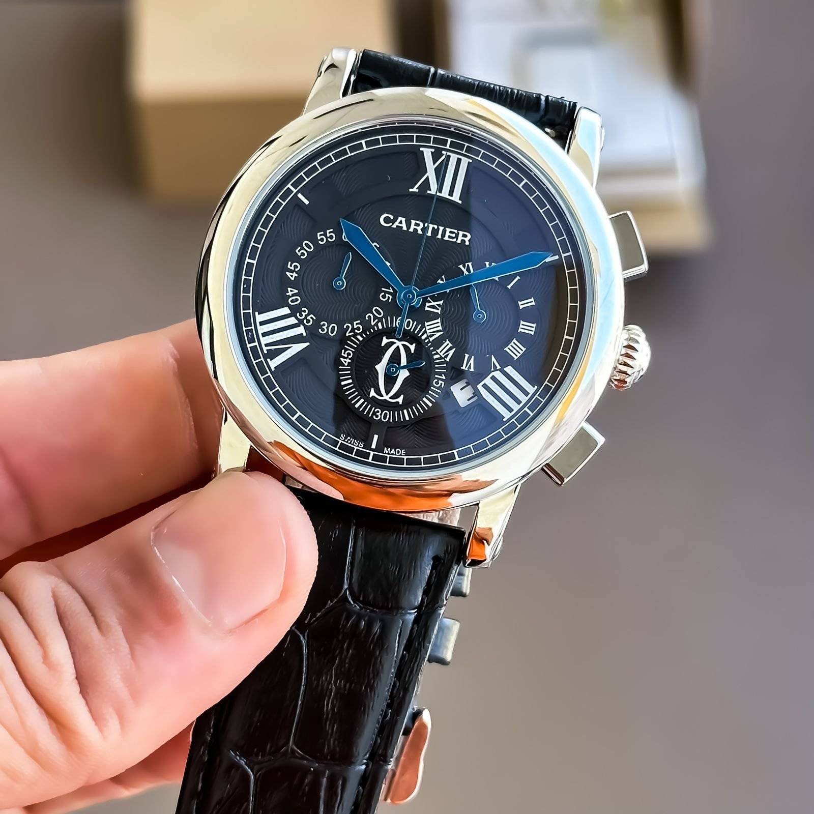 Cartier Men's Black & Silver