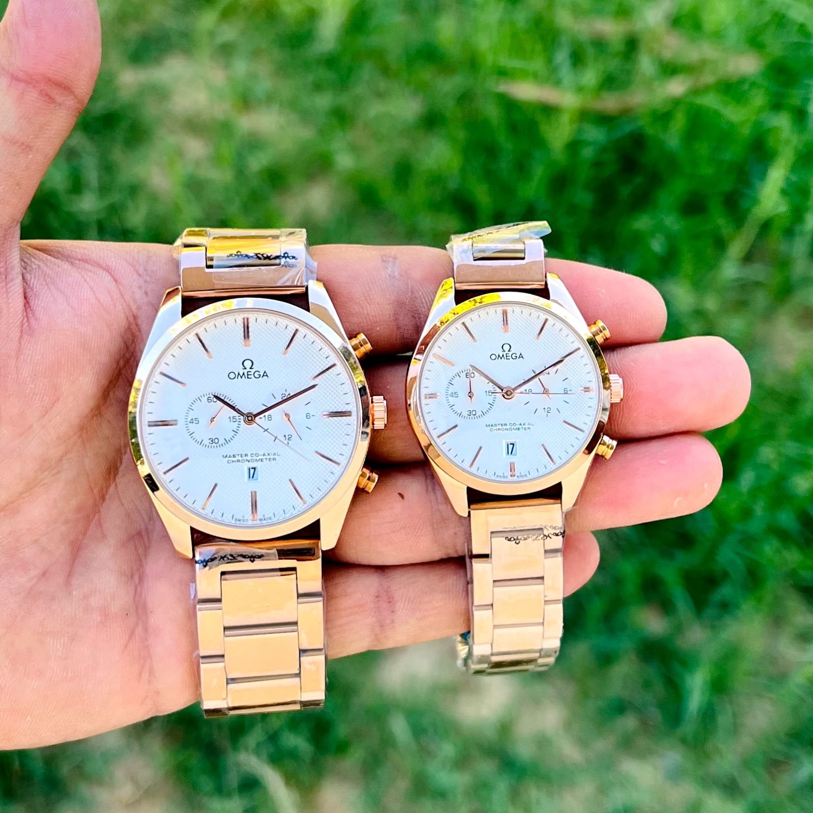 OMEGA POWER White Dial Couple first copy watches in india
