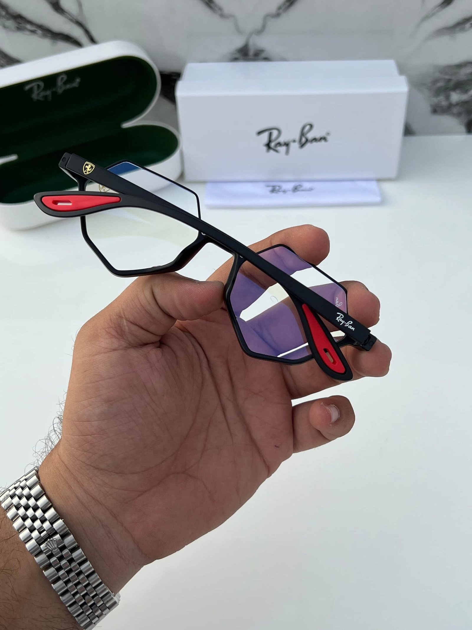 Rayban Black Plano Sunglass 06
