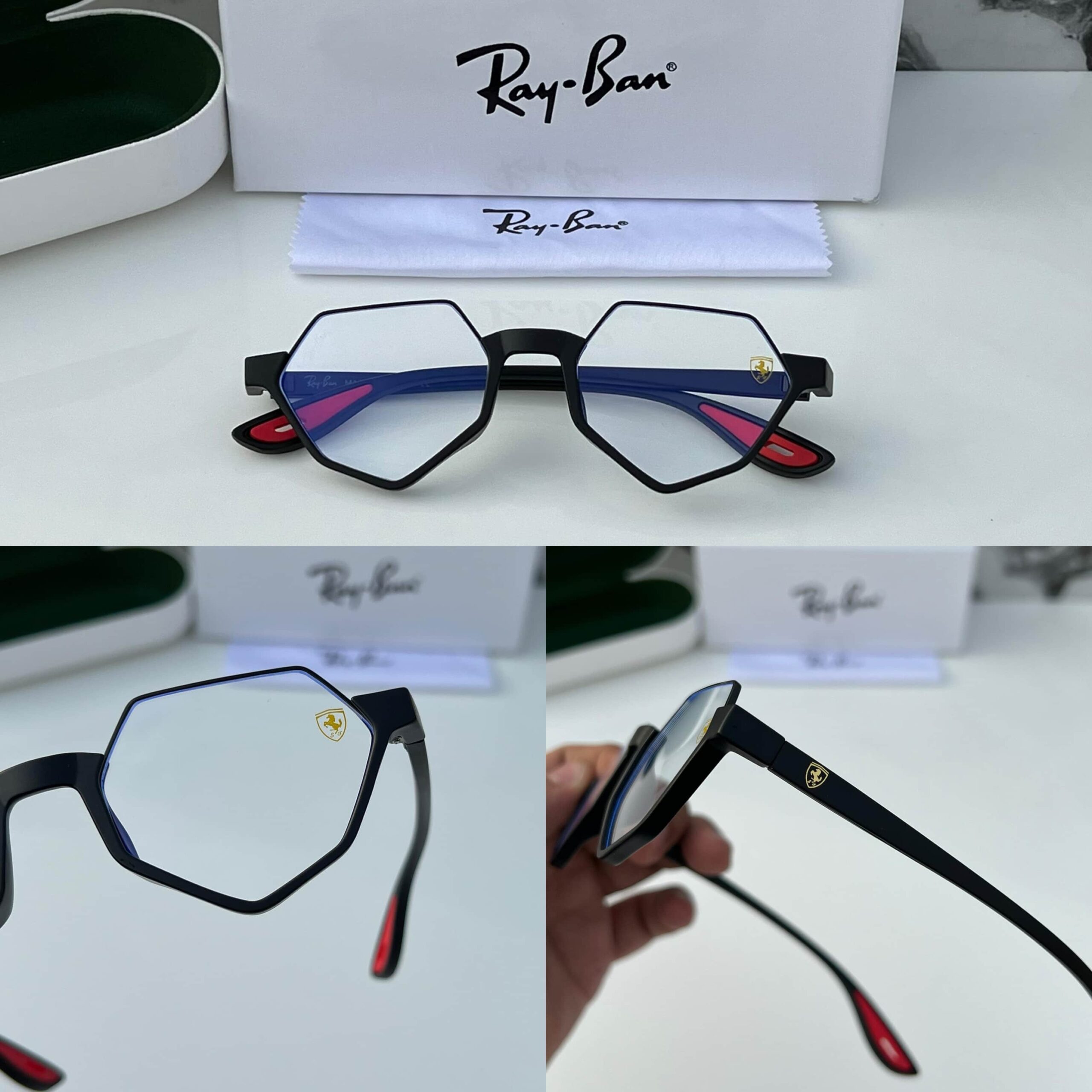 Rayban Black Plano Sunglass 06